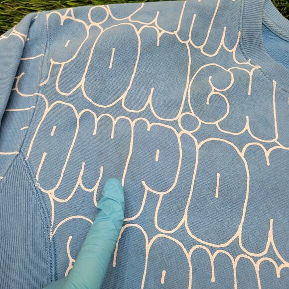 VTG Champion Reverse Weave Sweatshirt Womens M Cropped Boxy Fit Y2K AOP - Picture 3 of 12